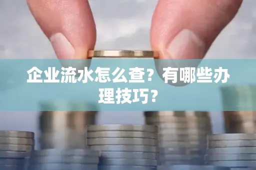 企业流水怎么查？有哪些办理技巧？