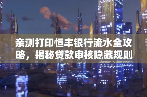 亲测打印恒丰银行流水全攻略，揭秘贷款审核隐藏规则